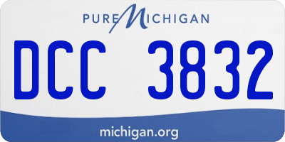 MI license plate DCC3832
