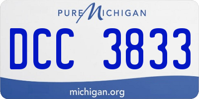 MI license plate DCC3833