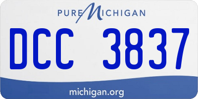 MI license plate DCC3837