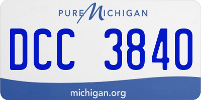 MI license plate DCC3840