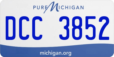 MI license plate DCC3852