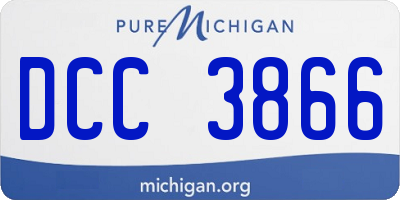MI license plate DCC3866