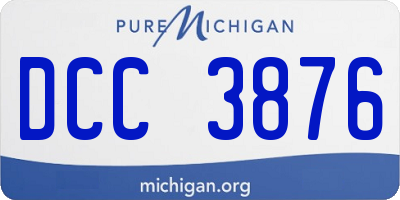 MI license plate DCC3876