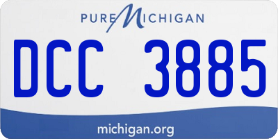 MI license plate DCC3885