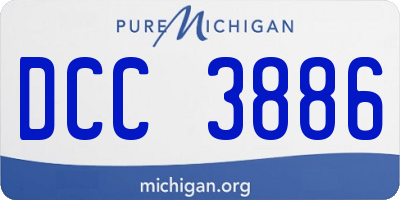MI license plate DCC3886