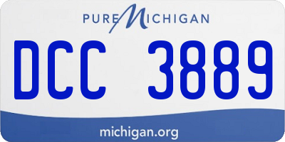 MI license plate DCC3889