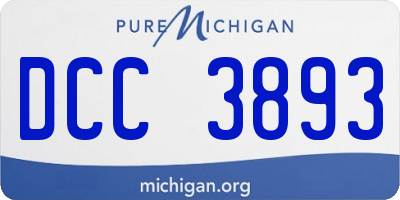 MI license plate DCC3893