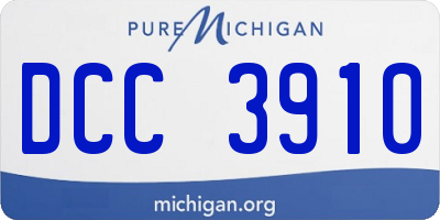 MI license plate DCC3910