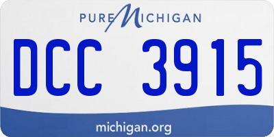 MI license plate DCC3915