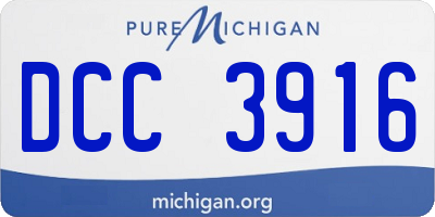 MI license plate DCC3916