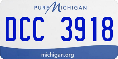 MI license plate DCC3918