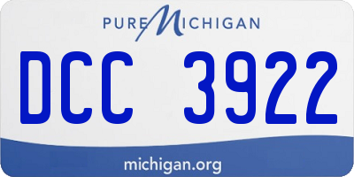 MI license plate DCC3922