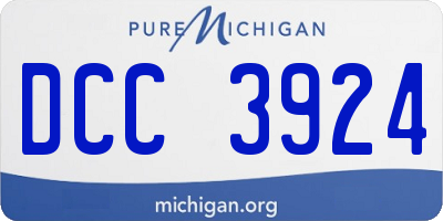 MI license plate DCC3924
