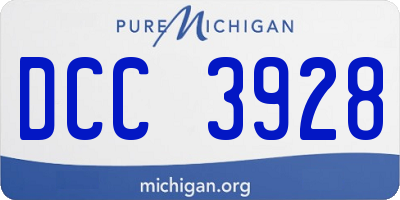 MI license plate DCC3928