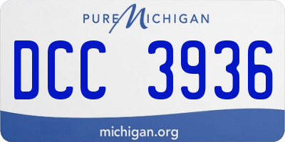 MI license plate DCC3936