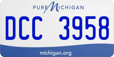 MI license plate DCC3958