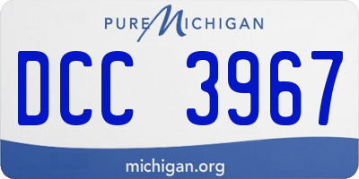 MI license plate DCC3967