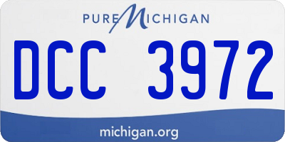 MI license plate DCC3972