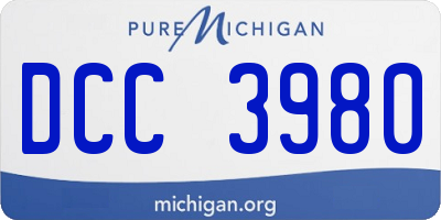 MI license plate DCC3980