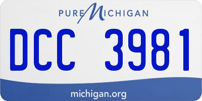 MI license plate DCC3981