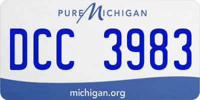 MI license plate DCC3983