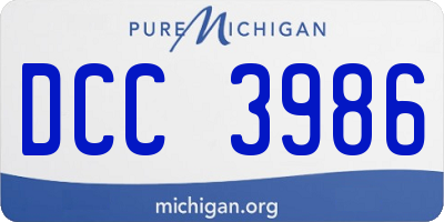 MI license plate DCC3986