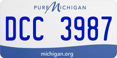 MI license plate DCC3987