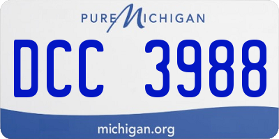 MI license plate DCC3988