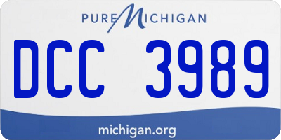 MI license plate DCC3989