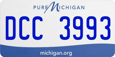 MI license plate DCC3993