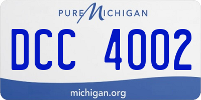 MI license plate DCC4002