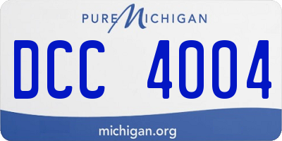 MI license plate DCC4004