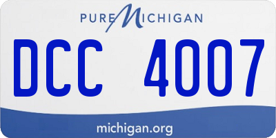 MI license plate DCC4007