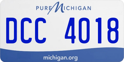 MI license plate DCC4018