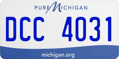MI license plate DCC4031