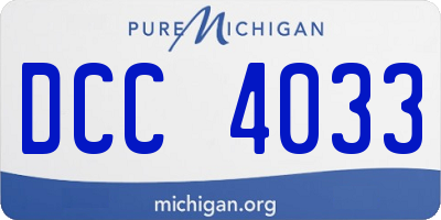 MI license plate DCC4033