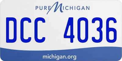 MI license plate DCC4036
