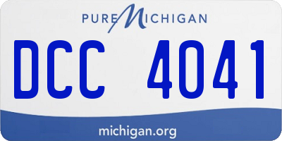 MI license plate DCC4041
