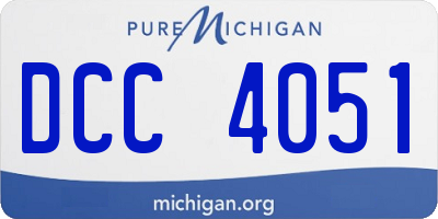 MI license plate DCC4051