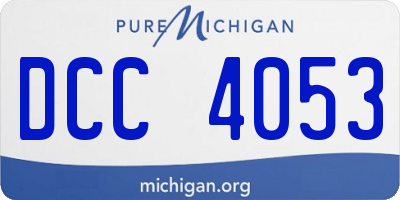 MI license plate DCC4053