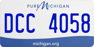 MI license plate DCC4058