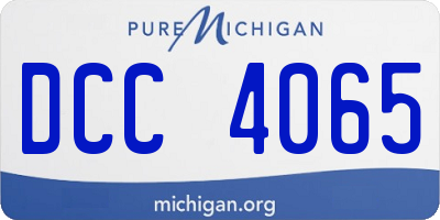 MI license plate DCC4065