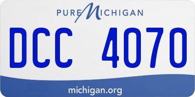 MI license plate DCC4070