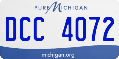 MI license plate DCC4072