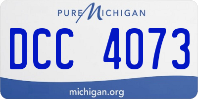 MI license plate DCC4073