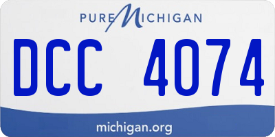 MI license plate DCC4074