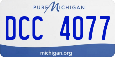 MI license plate DCC4077