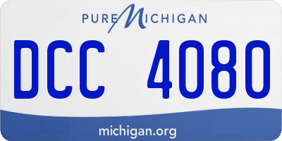 MI license plate DCC4080