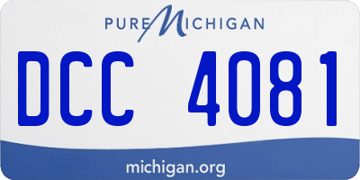 MI license plate DCC4081