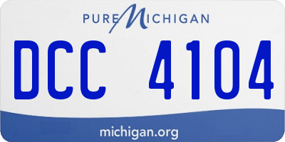 MI license plate DCC4104